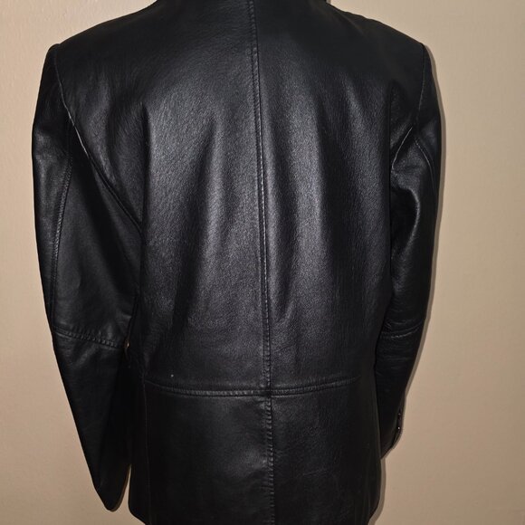 Clio Petites 100% Genuine Leather Blazer – Black – PM - Picture 4 of 6